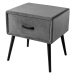 LuxD Dizajnový nočný stolík Violetta tmavosivý zamat