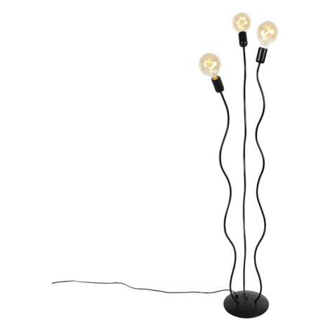 Dizajnová stojanová lampa čierna 3 -svetlá - Wimme QAZQA