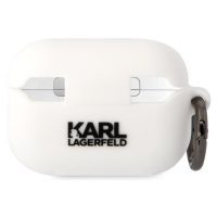 Karl Lagerfeld 3D Logo NFT Karl Head Silikónové Puzdro pre Airpods Pro 2 White