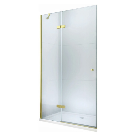 MEXEN - Roma sprchové dvere krídlové 80, transparent, zlatý sa stenovým profilom 854-080-000-50-