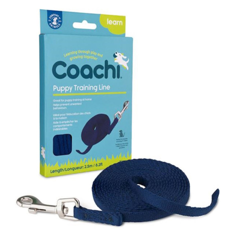 COACHI Puppy Training Line výcvikové vodítko pre šteňatá modré 2,5 m