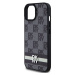 DKNY PU Leather Checkered Pattern and Stripe Zadný Kryt pre iPhone 15 Black