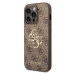 Guess PU 4G Metal Logo Zadný Kryt pre iPhone 15 Pro Brown