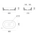 GSI - KUBE X keramické umývadlo na dosku, 60x37cm, oválne, creta mat 945808