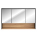 Závesná kúpeľňová skrinka so zrkadlom Borneo Cosmos 843 3D sivá/dub artisan