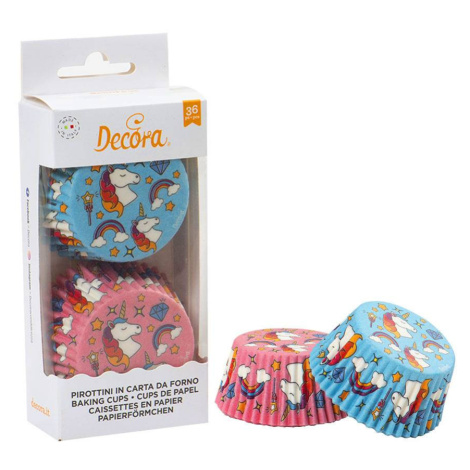 Košíčky na muffiny 36 ks jednorožec modro ružové - Decora