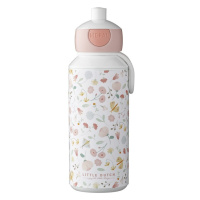 Detská fľaša v bielej a svetloružovej farbe 400 ml Flowers & butterflies – Mepal