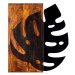 Nástenná drevená dekorácia LEAF hnedá/čierna
