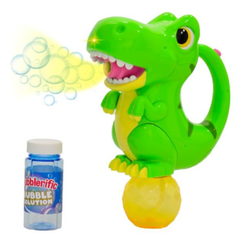 Bublifukovač dinosaurus 20cm na batérie so svetlom as náplňou 118ml