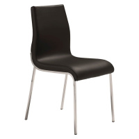 Estila Moderná kožená jedálenská stolička Urbano z eko-kože čierna 87cm