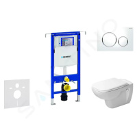 GEBERIT - Duofix Modul na závesné WC s tlačidlom Sigma20, biela/lesklý chróm + Duravit D-Code - 