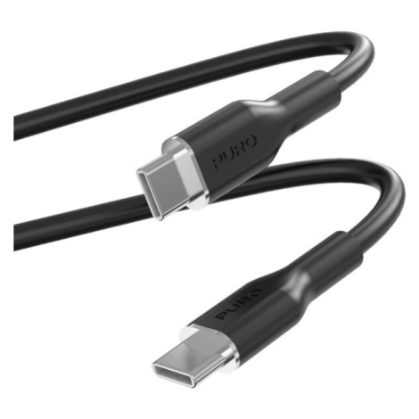 PURO Soft USB-C/USB-C kábel, 1,5 m, čierny