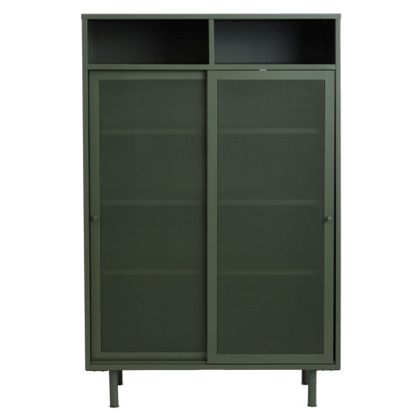 Tmavozelená kovová skrinka s posuvnými dverami 90x140x40 cm Veep – Unique Furniture