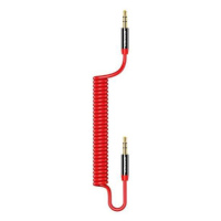 Adaptér Aux Audio Usams SJ256 z jack na jack 3,5mm 1,2m červený