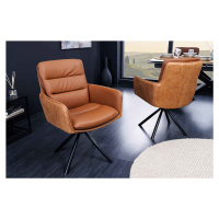 LuxD 28592 Dizajnová otočná stolička Maddison koňaková