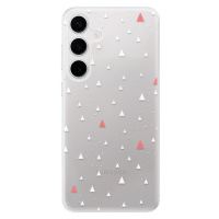 Odolné silikónové puzdro iSaprio - Abstract Triangles 02 - white - Samsung Galaxy S24+