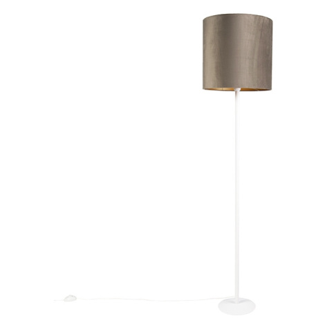 Lampa na kŕmenie biela s tupým odtieňom a zlatým interiérom 40 cm - Simplo QAZQA