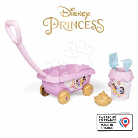 Vozík na ťahanie Disney Princess Garnished Beach Cart Smoby s vedro setom od 18 mes