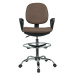 KONDELA Tamber kancelárska stolička s podnožkou hnedá / čierna / chróm