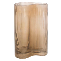 Svetlohnedá sklenená váza PT LIVING Wave, výška 27 cm