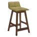 Estila Dizajnová barová stolička Nordica Nogal z orechovo hnedého masívneho dreva s nízkou opier