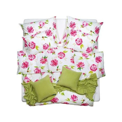 SCANquilt obliečky FINO DESIGN flowers bieločervené