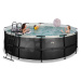 Bazén s pieskovou filtráciou Black Leather pool Exit Toys kruhový oceľová konštrukcia 427*122 cm