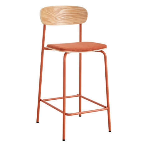 Barové stoličky v súprave 2 ks v červeno-prírodnej farbe (výška sedadla 66 cm) Adriana – Marcker Marckeric