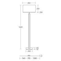 HerzBlut stojacia lampa Karl K, hranatá, drevo, biela, 160 cm, E27