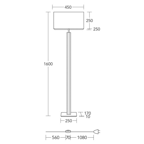 HerzBlut stojacia lampa Karl K, hranatá, drevo, biela, 160 cm, E27