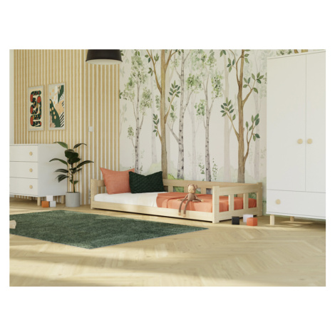 Benlemi Nízka jednolôžková posteľ FENCE 4v1 so zábranou Zvoľte farbu: Biela, Zvoľte rozmer: 120x