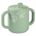Hrnček pre bábätká Silicone Learning Cup Beaba Sage Green s vrchnákom na učenie sa piť zelený od