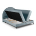 Svetlomodrá boxspring posteľ s úložným priestorom 180x200 cm Sunset – Cosmopolitan Design