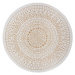 Okrovožlto-biely okrúhly vonkajší koberec ø 140 cm Porto – NORTHRUGS