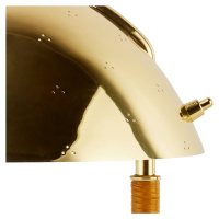 Stolná lampa GUBI 9209, mosadz, ratan, výška 36,5 cm