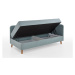 Svetlomodrá čalúnená jednolôžková posteľ s úložným priestorom 120x200 cm Cabana – Meise Möbel