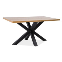 Čierny jedálenský stôl s doskou v dekore dub CROSS 150x90