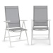 Blumfeldt Almeria, skladacia stolička, sada 2 kusov, 56,5 x 107 x 68 cm, ComfortMesh, hliník, bi