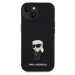 Karl Lagerfeld Liquid Silicone Metal Ikonik Zadný Kryt pre iPhone 15 Black