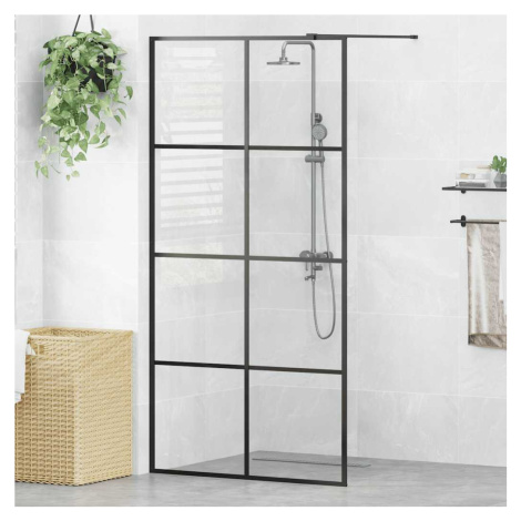 vidaXL Sprchová zástena s priehľadným ESG sklom 100x195 cm čierna
