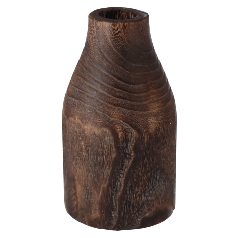 Drevená stĺpová váza tmavá 23 cm Hogewoning
