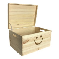 Drevený box s úsmevom 40 x 30 x 23 cm a viekom