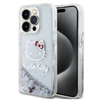 Hello Kitty Liquid Glitter Electroplating Head Logo Zadný Kryt pre iPhone 15 Pro Transparent