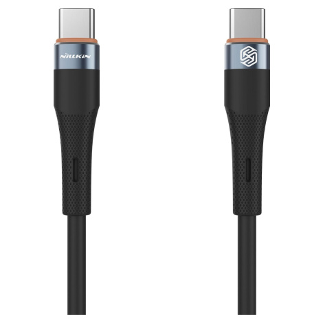 Nillkin Flowspeed Liquid Silikónový Kábel USB-C / USB-C 1,2m 60W, Čierny
