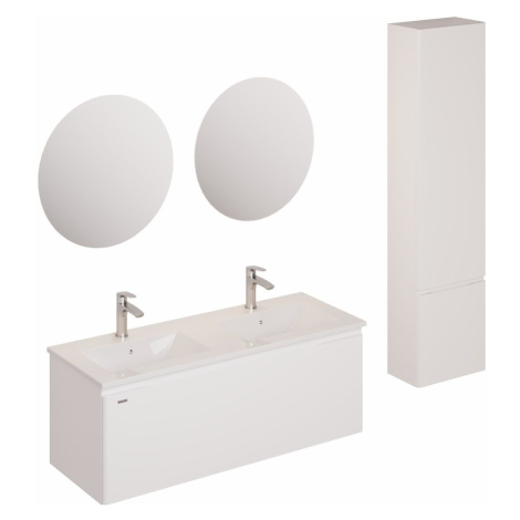 Kúpeľňová zostava s umývadlom vrátane umývadlovej batérie, vtoku a sifónu Naturel Ancona biela K