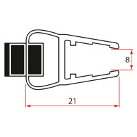 Gelco Gelco, DRAGON náhradní set těsnění magnetické + magnet na sklo, 2000mm, NDGD05