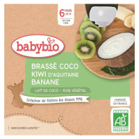 BABYBIO Desiata s kokosovým mliekom - Kiwi a banán 4 x 85 g