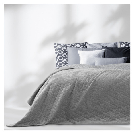Svetlosivý pléd cez posteľ AmeliaHome Laila Silver, 260 x 240 cm