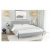 Svetlosivá čalúnená dvojlôžková posteľ s roštom 160x200 cm Barker – Ropez