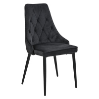 Sametová čalouněná prošívaná židle Eliza černá